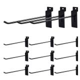7RiversART 6 Pc Slatwall Hooks 6 Inch Slatwall Accessories Panel Display Hooks Metal Slat Wall Hanging Hook for Garage Storage Shop Retail Display, Black