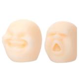 2 Pieces Human Face Emotion Stress Relief Toys for Adults, Fidget Decompression Sensory Toys, Heal Your Mood, White(Happy Style)