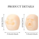 2 Pieces Human Face Emotion Stress Relief Toys for Adults, Fidget Decompression Sensory Toys, Heal Your Mood, White(Happy Style)