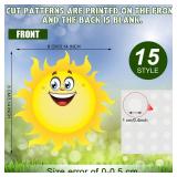 Zonon 90 Pcs Sun Cutouts Classroom Bulletin Board Decoration for Office Classroom Party Bulletin Board Wall Chalkboard Home Decor