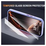 WRJ Case for iPhone 16, Magnetic Translucent Phone Case for Women Men [Compatible with Magsafe] Slim Anti-Fingerprints Shockproof Protective Cover with Screen Protector 6.1 Inch-Light Purple
