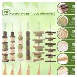 Bissap 6PCS Bunny Chew Toys, Natural Hanging Rabbit Chew Toy Treats for Guinea Pigs Hamsters Gerbils Chinchilla and Other Small Pets for Teeth Grinding