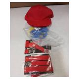 GANSHAYA 8 Pcs Halloween Costume Set Clown Hats with Flag Y Back Style Suspenders Bow Ties for Adult Men Women Halloween Cosplay Party Dress Up