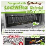 Muslogy Envelope Style Trunk Cargo Net Compatible with 2022-2024 2025 Jeep Grand Cherokee Accessories Custom Fit Trunk Organizer Upgraded Storage Luggage Net with Metal Hooks (2-Row Grand Cherokee)