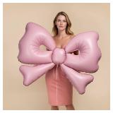 Gaint Bow Balloons Bow Party Decorations for Girl Women Coquette Birthday Giant Helium Foil Balloon for Baby Shower Bridal Engagement Wedding Decor Bachelorette Party Supplies (Pink Coquette Bow, 2)