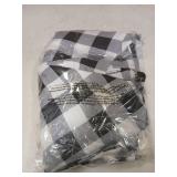 Biscaynebay Textured Fabric Shower Curtains 72" X 72", Black & White Printed Checkered Linen Modern Farmhouse Boho Hotel Quality Cloth Bathroom Curtains Machine Washable