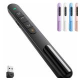 QUI Presentation Clicker for PowerPoint, RF 2.4GHz USB Wireless Presenter Remote with Volume Control, PowerPoint Clicker Slide Advancer for Mac, Windows, Laptop, Keynote