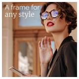 Miyya Blue Light Glasses for Women Oversized UV & Blue Light Blocker Chunky Frames, All-Day Comfort, Stylish Eyewear