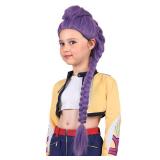 FantaLook Long Purple Braid Cosplay Wig for Halloween Party Costume (Small Size)