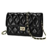 Small Quilted Crossbody Bags for Women Trendy Ladies Shoulder Bag Satchel HandBag Mini Purse Women,Black