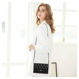 Small Quilted Crossbody Bags for Women Trendy Ladies Shoulder Bag Satchel HandBag Mini Purse Women,Black