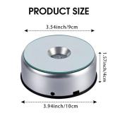 PHMOOJ 5 LED Display Base for Crystals Glass Art,White Light Rotating Crystal Display Base Stand,Cup Display Stand Turner for Tumbler Cups