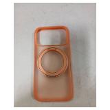 TORRAS 360 Magnetic Stand for iPhone 17 Pro Case, [Fit for MagSafe] [Rotatable Ring Kickstand] [4X Mil-Grade Shockproof] Slim Phone Cover, Camera Button, Cosmic Orange, Translucent, Ostand O3 Fitness