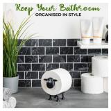 VELENTI Sheep Toilet Roll Holder - Funny Toilet Paper Holder Free Standing Bathroom Set - 3D Printed Black Sheep Loo Roll Holder - Hilarious Tissue Paper Roll Storage - Cute Bathroom Decor - Set of 1