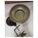 Solar Bird Bath,Deck Bird Bath with Solar Fountain,Metal Bird Bath Bubbler,Deck Mounted Bird Bath,Balcony Bird Bath,Patio Garden Decor