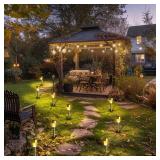 GIGALUMI Solar Pathway Lights 12 Pack, Stainless Steel IP44 Waterproof Auto On/Off Outdoor LED Solar Landscape Lights for Garden, Yard, Patio, Path and Walkway. (Warm White)