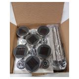 GIGALUMI Solar Pathway Lights 12 Pack, Stainless Steel IP44 Waterproof Auto On/Off Outdoor LED Solar Landscape Lights for Garden, Yard, Patio, Path and Walkway. (Warm White)