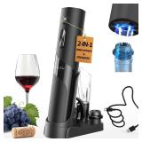 CIRCLE JOY Rechargeable Wine Opener Electric Wine Bottle Opener 7-in-1 Wine Gift Set with Electric Vacuum Pump, Charging Station, Foil Cutter, Wine Aerator Pourer and 2 Wine Stoppers