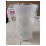 0.66 Gallon/2.5 Litre Plastic Pitcher BPA-FREE Eco-Friendly Carafes Mix Drinks Water Jug for Hot/Cold Lemonade Juice Beverage Jar Ice Tea Kettle (Blue, 81oz) Lid Not Included