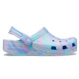 Crocs Unisex-Child Classic Marbled Tie Dye Clog, Moon Jelly/Multi, 4 Big Kid