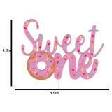 Donut Cake Toppers Candy Sweet One Cake Decorations with Donut Pink Candy for Donut 1st Themed Baby Shower Party