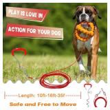 Supet Dog Tie Out Cable and Stake 32/16/10 ft Outdoor, Yard and Camping, for Medium to Large Dogs Up to 125 lbs, 16" Stake, 32/16/10 ft Cable with Durable Spring and Metal Hooks for Outdoor