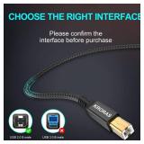 KRORAS USB 2.0 Printer Cable 10 feet, USB Type A Male to B Male Scanner Cord High Speed for HP, Canon, Dell, Epson, Lexmark, Audio Interface, Midi Keyboard and More