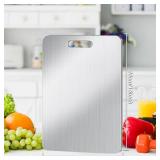 BLOCE Titanium Cutting Board for Kitchen, Stainless Non Stick Chopping Board, Upgrade Double Sided Food-Grade Titanium Board for Kitchen for Meat Cheese Vegetable (Large)