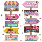 20 Pieces Donut Party Directional Signs Donut Welcome Sign Outdoor Yard Sign Lawn Decoration for Party Decoration Supplies