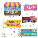 20 Pieces Donut Party Directional Signs Donut Welcome Sign Outdoor Yard Sign Lawn Decoration for Party Decoration Supplies