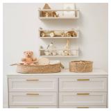 Decorative Nursery Bookshelves For Kids - Set Of 3 Easy To Install Floating Shelves For Wall Mount - Beautiful Hanging Organizer Furniture For Your Baby Boy Or Girl