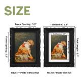PHAREGE Vintage Picture Frame 5x7 Black, 5 x 7 Ornate Decorative Antique Frame With Mat For 4x6 Photo, Fancy Matted Frame For Desktop Or Wall, Horizontal Or Vertical
