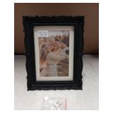 PHAREGE Vintage Picture Frame 5x7 Black, 5 x 7 Ornate Decorative Antique Frame With Mat For 4x6 Photo, Fancy Matted Frame For Desktop Or Wall, Horizontal Or Vertical