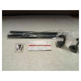 UIOSANRT Wrap Around Curtain Rod For Windows 32- 48" Adjustable, Black Curtain Rod 5/8"Diameter, Wall/Ceiling Mount Blackout Curtain Rods For Outdoor/Indoor