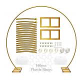 LANGXUN 9ft Large Size Metal Circle Balloon Arch Stand Decoration, Indoor Outdoor Arch Frame For Birthday Wedding Graduation Decorations And Event Party Supplies, Baby Shower Photo Background