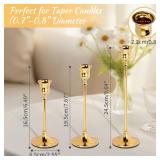 2 Sets(6 Pcs) Candlestick Holders Taper Candle Holders Brass Gold Candlestick Holder Set Vintage Modern Decorative Centerpiece For Table Mantel Wedding Housewarming Gift (Gold, 2 Set(6 pcs))