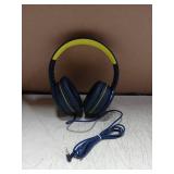 RORSOU Over-Ear Headphones With Microphone, Lightweight Folding Stereo Bass Headset With 1.5M No-Tangle Cord, Portable Wired Headphones For Smartphone Tablet Computer MP3/4 (Blue)