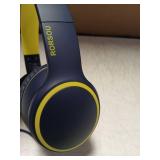 RORSOU Over-Ear Headphones With Microphone, Lightweight Folding Stereo Bass Headset With 1.5M No-Tangle Cord, Portable Wired Headphones For Smartphone Tablet Computer MP3/4 (Blue)