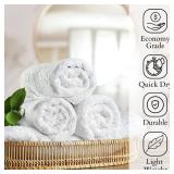 Gold Textiles 12 Pack White Economy Cotton Blend 15x25 Inches Basic Hand Towels- Gym Towels (1 Dozen)