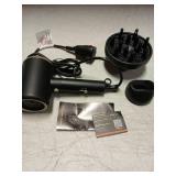 Hair Dryer, Ionic Blow Dryer - Fast Drying, Low Noise, Foldable Portable With Diffuser And Nozzle, Compact Mini For Women And Men, Home And Travel - Black