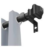 Curtain Rods For Windows 32-48 inch, 5/8 inch Matte Black Curtain Rod With Brackets Adjustable By Splicing For Bedroom Kitchen Study Living Room(32" or 48")
