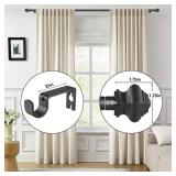 Curtain Rods For Windows 32-48 inch, 5/8 inch Matte Black Curtain Rod With Brackets Adjustable By Splicing For Bedroom Kitchen Study Living Room(32" or 48")