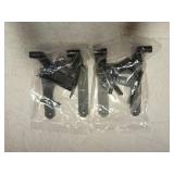 QCAA Blind Shutter Hinge For Wood Frame & Brick, Steel, 2-1/8" Offset, Powder Coated Matte Black, 4 Pack (2 Pair), Made In Taiwan