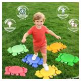Crab Balance Stepping Stones For Kids, 6PCS Non-Slip Jumping Step Stones, Toddler Floor River Stones Balance Blocks For Kids Coordination Motor Skills, Indoor & Outdoor Play Sensory Toys, Pastel Color
