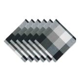 DII Tri-Color Check Collection 100% Cotton Tabletop, Napkin Set, 20x20, Black, 6 Piece