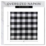 DII Tri-Color Check Collection 100% Cotton Tabletop, Napkin Set, 20x20, Black, 6 Piece