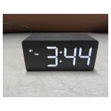 URAYCO Wood Digital Alarm Clock With 10W Fast Wireless Charger, USB Charging Ports, DST, Dimmable, Snooze, Large Number LED Display for Bedrooms, Desk, Living Room Table, Bedside, Nightstand (Black)