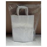 Qutuus White Paper Gift Bags With Handles 14 pcs 8x4.5x10 Medium White Paper Bags For Gifts, Valentines, Shopping, Retail