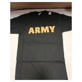 Army - Bold Military Yellow Text, Tactical Style T-Shirt Size Small
