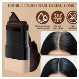 2-in-1 Hair Color Stick & Comb, Waterproof And Sweat-Proof Hair Dye Comb, Instant Convenient Root Touch Up For Gray Hair, Touch Up Comb For Women & Men (Black Brown)